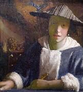 Johannes Vermeer Girl with a flute. Germany oil painting artist